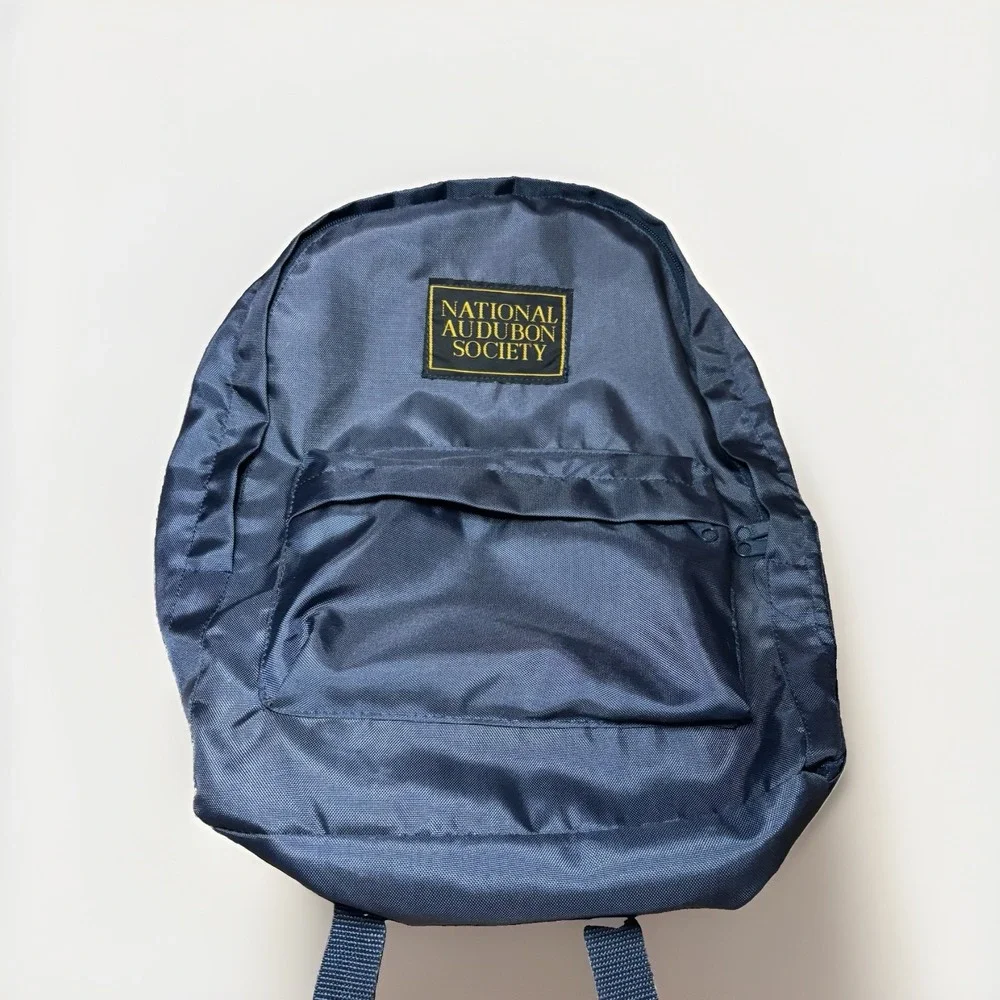 vintage 90S National Audubon Society Backpack Navy Medium Lightweight